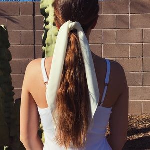 Cream White Hair Scarf